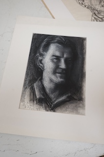 David Smith (1920-1999), seven pencil sketches on tracing paper, Passengers and members of the crew, QE2 cruise 1996/97, each signed, inscribed and dated, together with a Cunard portrait of a Great Ship souvenir booklet